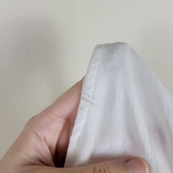 Show Me Your Mumu Solid White Kaitlin  Ruffle Tie Neck Mini Dress - Picture 11 of 12